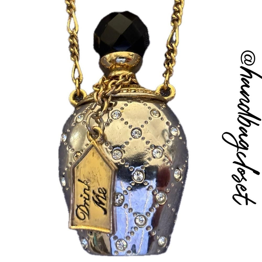 Disney Couture 'Drink Me Bottle' Alice In Wonderland  White-Gold Plated Necklace